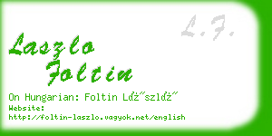 laszlo foltin business card